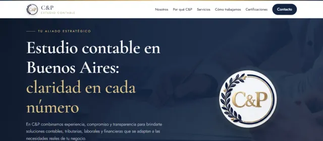 Diseño web de C&P Estudio Contable — impuestos, sueldos y monotributo
